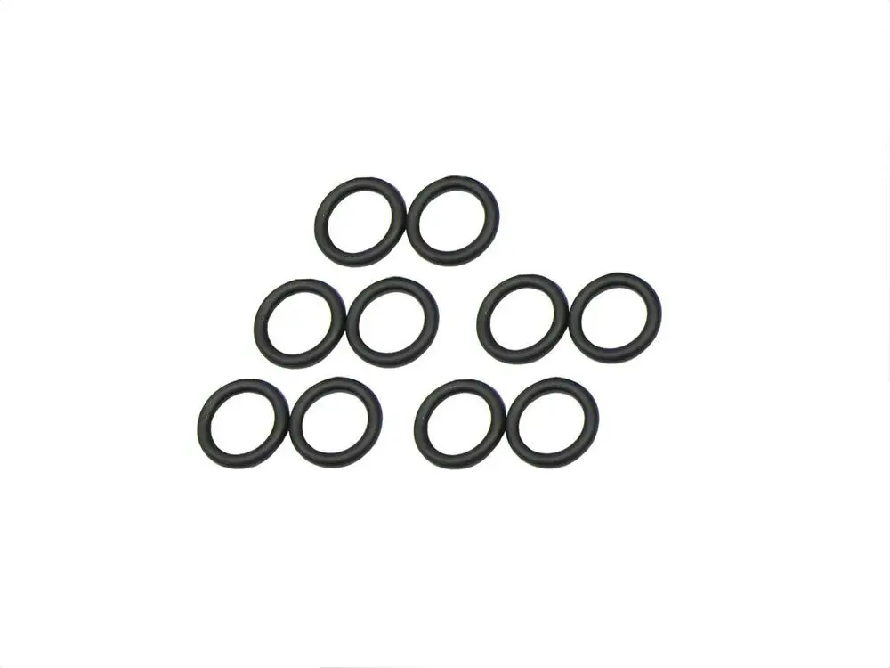 Schwarze O-Ringe in verschiedenen Größen, angeordnet in einer Gruppe. Diese O-Ringe sind von Bosch und dienen der Abdichtung in verschiedenen Anwendungen.